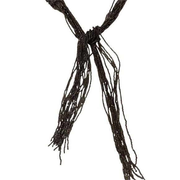 Beaded Belt Brown Tassel Tie Womens Fully Beaded Waist Belt Size Small / Medium - Picture 5 of 6